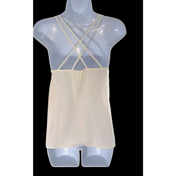 Abercrombie & Fitch Strappy Tank Top women's Size L Cream Color Crepe Pullover - Picture 9 of 10